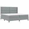 vidaXL Lit &agrave; ressorts avec matelas Gris clair 200 x 200 cm tissu