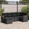 vidaXL Salon de jardin 6 pcs avec coussins noir r&eacute;sine tress&eacute;e