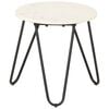 vidaXL Table basse Blanc 40x40x40 cm Pierre v&eacute;ritable texture marbre