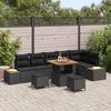 vidaXL Ensemble de canap&eacute; de jardin avec coussin 9 pcs Noir Poly rotin