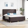 vidaXL Lit &agrave; ressorts avec matelas gris fonc&eacute; 90x190 cm Marron fonc&eacute;