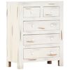 vidaXL Armoire &agrave; tiroirs Blanc 58x30x75 cm Bois d'acacia massif