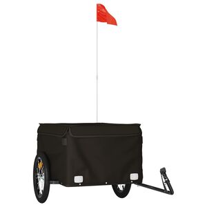 vidaXL Remorque de v&eacute;lo noir 45 kg fer