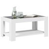 vidaXL Table basse avec LED blanc 93x53x45 cm bois d'ing&eacute;nierie