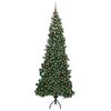 vidaXL Arbre de No&euml;l artificiel d'angle Vert 240 cm PVC et m&eacute;tal