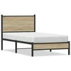 vidaXL Cadre de lit en m&eacute;tal sans matelas ch&ecirc;ne sonoma 75x190 cm