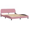 vidaXL Lit avec matelas rose 160x200 cm velours