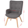 vidaXL Fauteuil avec repose-pied gris tissu