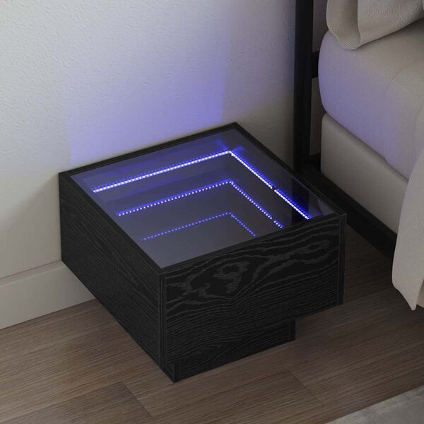 vidaXL Table basse Ch&ecirc;ne noir 40 x 40 x 30 cm Bois d'ing&eacute;nierie