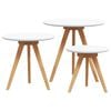 vidaXL Table basse 3 pc Marron 50 x 50 x 46 cm Bois de noyer massif