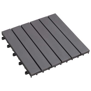 vidaXL Carreau de terrasse 30 pi&egrave;ces Gris 30 x 30 cm Bois d'acacia