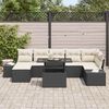 vidaXL Ensemble de canapé de jardin avec coussin 8 pcs Noir et crème