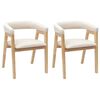 vidaXL Chaises de salle &agrave; manger 2 pcs Naturel 54 x 57 x 73 cm