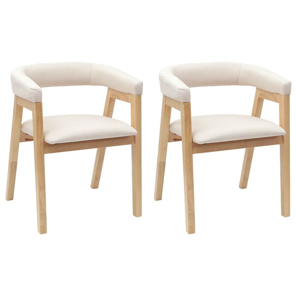 vidaXL Chaises de salle &agrave; manger 2 pcs Naturel 54 x 57 x 73 cm