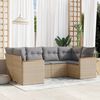 vidaXL Salon de jardin avec coussins 6 pcs beige r&eacute;sine tress&eacute;e