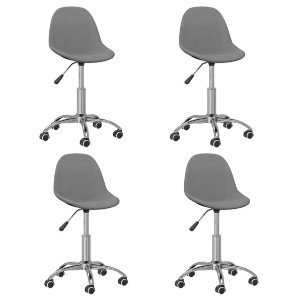 vidaXL Chaises pivotantes &agrave; manger lot de 4 Gris clair Tissu