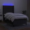 vidaXL Sommier &agrave; lattes de lit matelas LED Noir 80x200cm Tissu