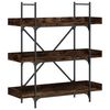 vidaXL Biblioth&egrave;que &agrave; 3 niveaux ch&ecirc;ne fum&eacute; 100x33x108,5 cm