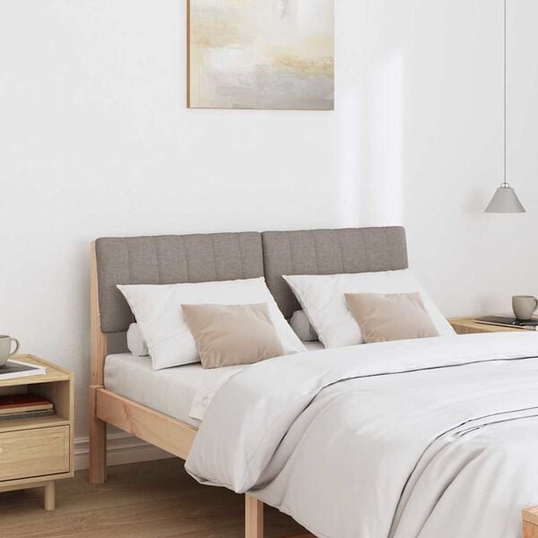 vidaXL T&ecirc;te de lit capitonn&eacute;e Taupe 120 cm Pin massif