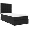 VidaXL Cadre de lit ottoman avec matelas noir 90x190 cm similicuir