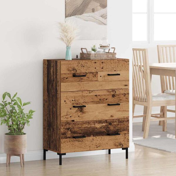 vidaXL Buffet Bois Ancien 69,5 x 34 x 90 cm Bois d'ing&eacute;nierie et fer