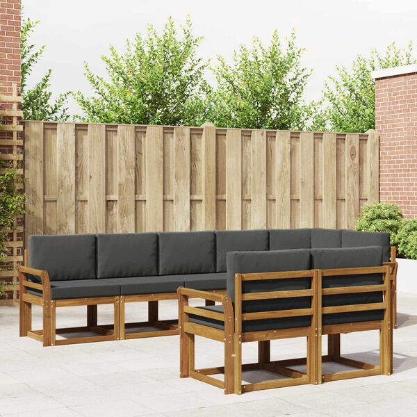 vidaXL Ensemble de canap&eacute;s d'ext&eacute;rieur 8 pcs Naturel et Anthracite