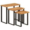 vidaXL Tables gigognes 3 pcs avec bord vivant bois massif d'acacia