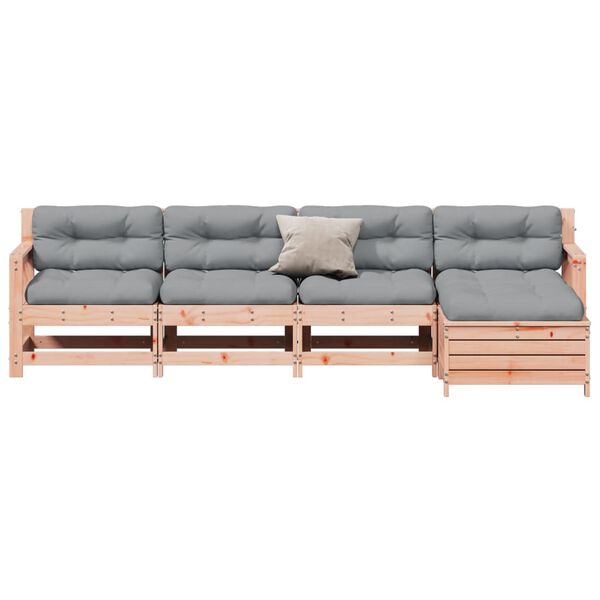 vidaXL Salon de jardin 5 pcs avec coussins bois massif douglas