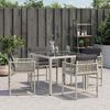 vidaXL Chaises de jardin avec coussins lot de 4 gris clair poly rotin