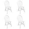 vidaXL Chaises &agrave; manger lot de 4 blanc bois d'h&eacute;v&eacute;a solide