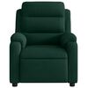 vidaXL Fauteuil de massage inclinable vert fonc&eacute; velours