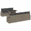 vidaXL Ensemble de canap&eacute; de jardin 8 pcs Gris Poly Rattan