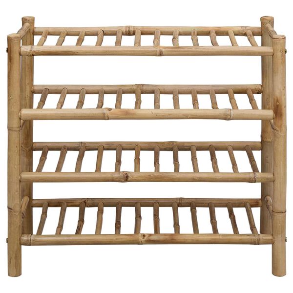 vidaXL Rack &agrave; chaussures avec &eacute;tag&egrave;re Naturel 68 x 28 x 63 cm Bambou