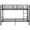 vidaXL Lit superposé sans matelas noir métal 90x200 cm
