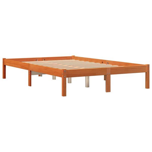 vidaXL Cadre de lit sans matelas cire marron 120x190cm bois pin massif