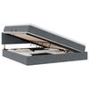 vidaXL Lit de rangement LED avec matelas Gris fonc&eacute; 200 x 200 cm