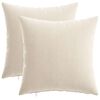 vidaXL Housse de coussin 2 pc HEERLEN Cr&egrave;me 40 x 40 cm Tissu Chenille