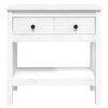 vidaXL Table console Blanc 75x35x75 cm Bois massif de pin