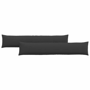 vidaXL Coussins de canap&eacute; 2 pcs Noir 200 x 40 cm tissu