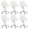 vidaXL Chaises pivotantes &agrave; manger lot de 6 blanc similicuir