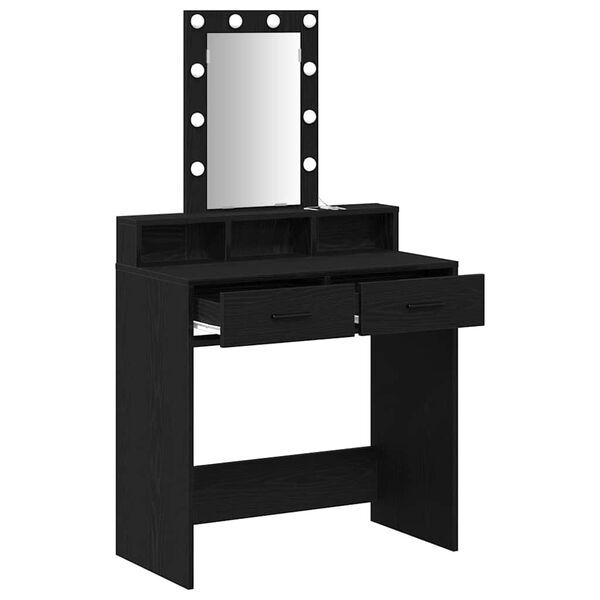 vidaXL Table de Toilette Noir 79 x 41 x 140 cm Bois d'ing&eacute;nierie