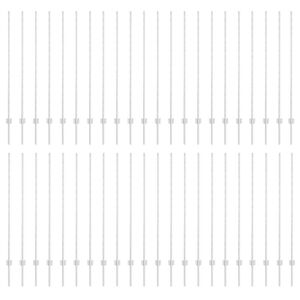 vidaXL Poteau de cl&ocirc;ture. 44 pcs Argent&eacute; 180 cm Acier