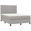 vidaXL Sommier &agrave; lattes de lit avec matelas Gris clair 140x200cm Tissu