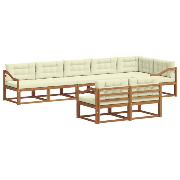 vidaXL Ensemble de canap&eacute;s d'ext&eacute;rieur 8 pcs Naturel et Cr&egrave;me