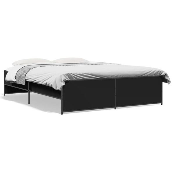 vidaXL Cadre de lit sans matelas noir 150x200 cm