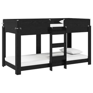 vidaXL Lit Superpos&eacute; pour Enfants Ch&ecirc;ne noir 80 x 200 cm