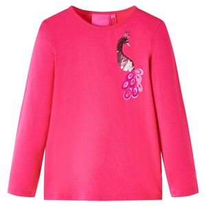 vidaXL T-shirt enfants &agrave; manches longues rose vif 104