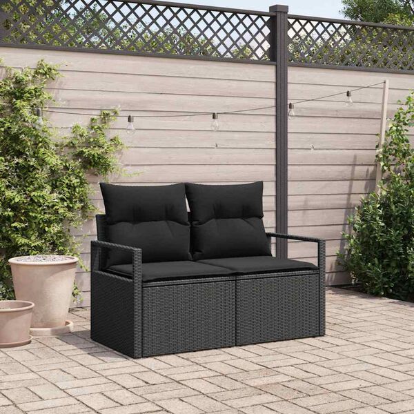 vidaXL Canapé de jardin avec coussin 120 x 62 x 69 cm polyrotin