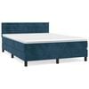 vidaXL Sommier &agrave; lattes de lit et matelas Bleu fonc&eacute; 140x200cm Velours
