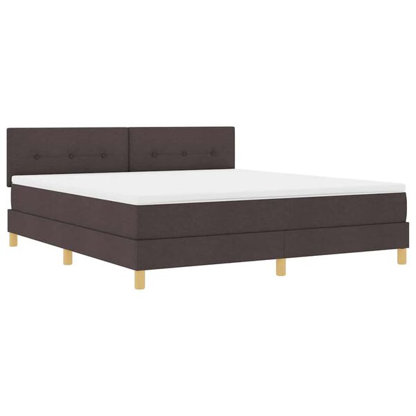 vidaXL Lit &agrave; ressorts avec matelas Marron fonc&eacute; 180 x 200 cm tissu